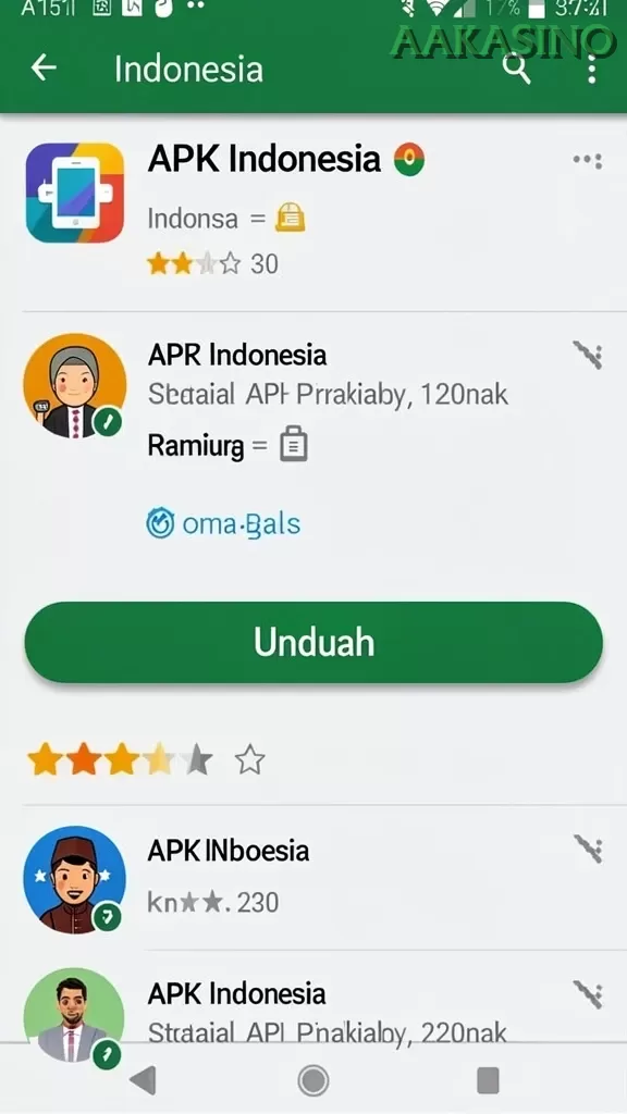 Galeri pratinjau visual aakasino build APK resmi terbaru